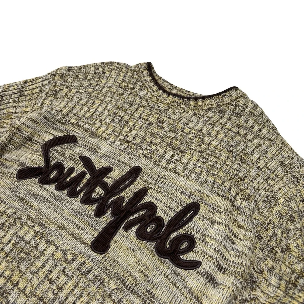 Vintage Southpole Men's Knit Sweater Embroidered Logo Size Medium 22 x 31